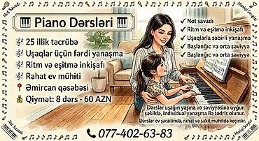 Musiqi alətləri: Piano Dərsləri 🎹 25 illik təcrübəyə malik musiqi müəlliməsi — 1