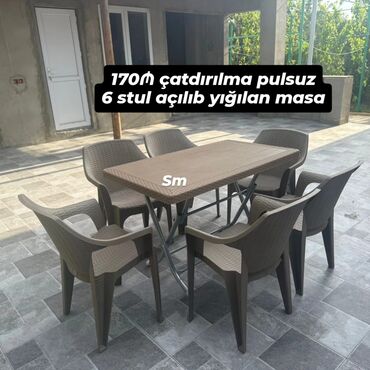 Masa və oturacaq dəstləri: Yeni, Açılmayan, 4 stul — 2