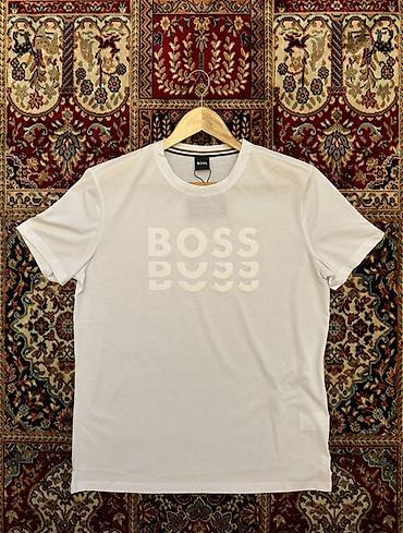 Kişi geyimləri: BOSS kişi T-shirt. - Rəng: ağ - İstehsal - Türkiyə 🇹🇷 - Model — 1