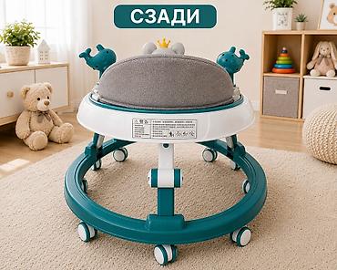 дельфин: Детские ходунки Babywalker с игровой панелью - Круглая устойчивая — 2