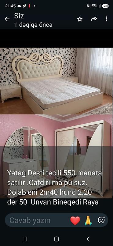 tek yataqlar: Yataq dəsti satılır. Dəstə aşağıdakılar daxildir: - Yumşaq üzlüklü — 1