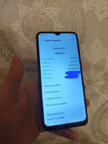 Samsung: Samsung Galaxy A04, 32 GB, rəng - Qara, İki sim kartlı, Face ID