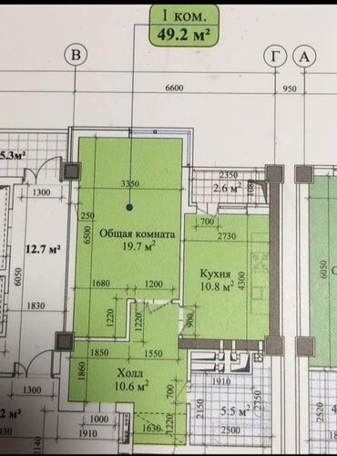 Продажа квартир: 1 комната, 49 м², Элитка, 9 этаж, ПСО (под самоотделку)