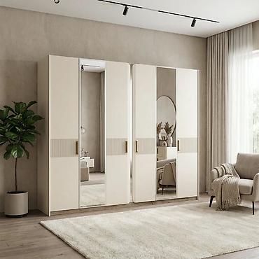 Спальные гарнитуры: Спальный гарнитур, Двуспальная кровать, МДФ, цвет - Бежевый — 3