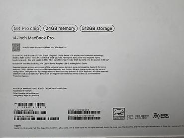 i 7: Для программирования, Новый, Apple M4 Pro, ОЗУ, RAM: 24 ГБ, В рассрочку — 4