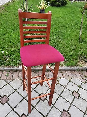 Stilske stolice: Barske stolice od punog drveta sa naslonom Stolice se prodaju po — 4