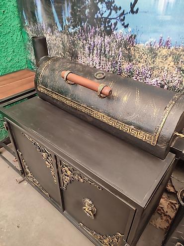 Барбекю: Три в одном очень удобная коптильня гриль барбекю мангал очок толщина — 5