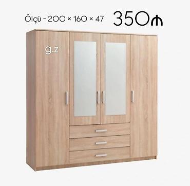 Geniş paltar şkafı - Ölçü: 200 × 160 × 47 sm (şəkildə göstərilib) -