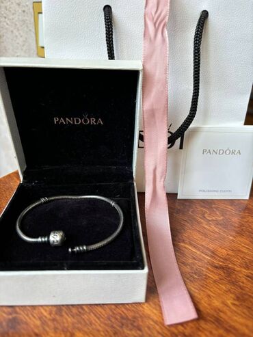 браслет: Браслет Pandora + коробка + салфетка для чистки. Серебро 925 пробы