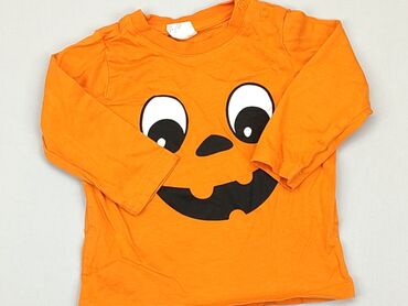 pomarańczowa koszulka: Bluzka, H&M, 6-9 m, stan - Idealny