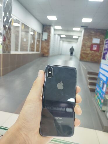 Apple iPhone: IPhone X, Б/у, 64 ГБ, Space Gray, Чехол, Защитное стекло, 100 %