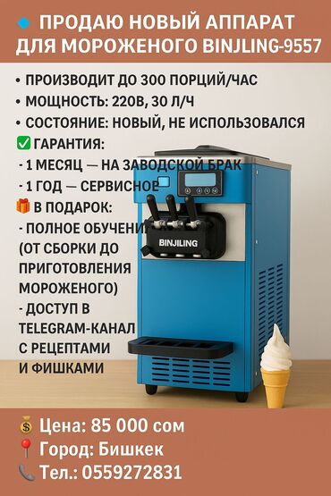 маленький холодильник для мороженого: 🔥 СРОЧНО! Продаю новый аппарат для мороженого BINJILING-9557 🔥