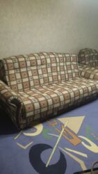диваны двухместные: Комплект мягкой мебели, Б/у, Самовывоз, цвет - Бежевый