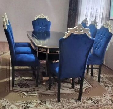 masa və oturacaqlar: Dördbucaq masa, Qonaq otağı üçün, 6 nəfər, Açılmayan, Azərbaycan