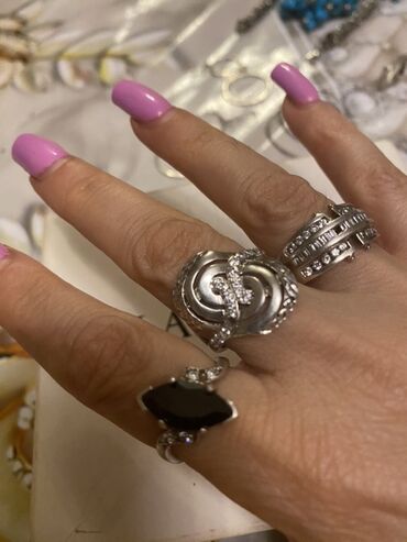 Üzüklər: Alyans, Üzük, Swarovski, Gümüş, 916 Əyar, Topaz — 4