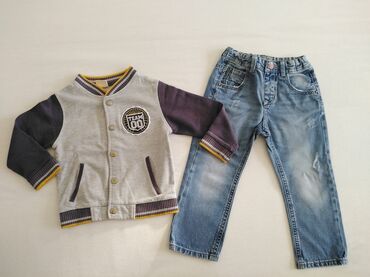 plitke farmerke: Set: Jeans, Sweatshirt, 98