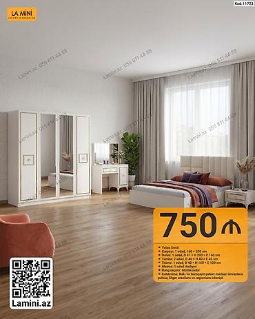 Ev və bağ: LA MINI – Yataq Dəsti (Kod: 11723) Tərkib: - Çarpayı: 1 ədəd, 160 × — 1