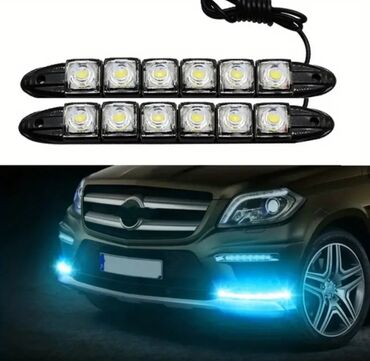 rengli işıq: 2 ədəd Universal Avtomobil Led DRL Gündüz İşığı Çevik 6SMD Ağ Buz