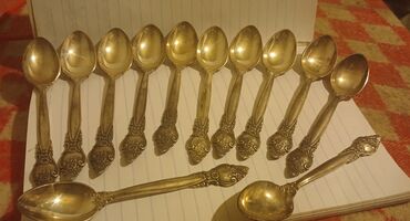 mis caydan: 🥄 VİNTAGE MELXİOR ÇAY QAŞIQLARI – 12 ƏDƏD 🟡 Orijinal Sovet dövrü