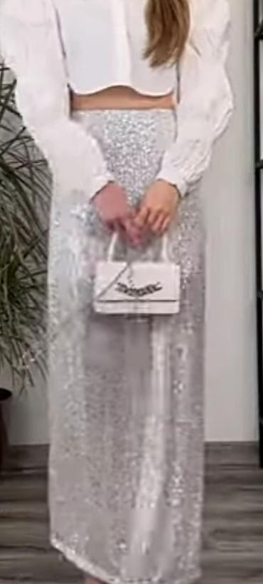 Юбки: Юбка, Модель юбки: Прямая, Миди, Высокая талия, С пайетками — 4