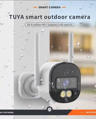 камеры видеонаблюдения уличные: Wifi камера, TUYA, 4мпх, уличный, MicroSD микрофон, сенсор