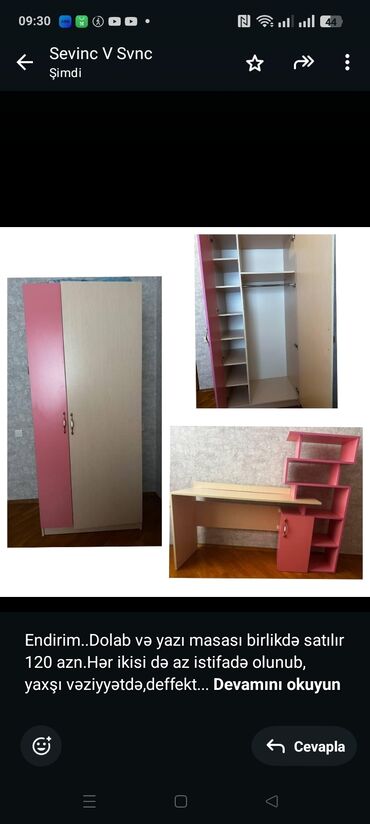 Salon, tibbi kreslolar: Endirim. Dolab və yazı masası birlikdə satılır 120 azn.Hər ikisi də az