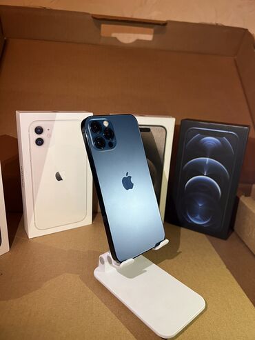 Apple iPhone: IPhone 12 Pro, 128 GB, Pacific Blue, Zəmanət, Simsiz şarj, Face ID
