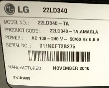 Техника и электроника: Телевизор LG 22LD340 (22", LCD) Основные характеристики: - Диагональ — 2