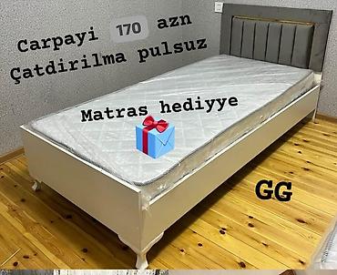 Ağ rəngdə tək nəfərlik çarpayı. - Yumşaq, dikdörtəbə başlıq hissəsi lalafo.az -da Ağ rəngdə tək nəfərlik çarpayı. - Yumşaq, dikdörtəbə başlıq hissəsi