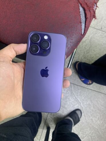 кнопычные телефоны: IPhone 14 Pro, Колдонулган, 128 ГБ, Deep Purple