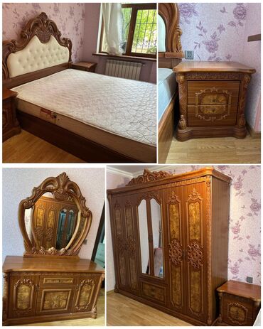 dolab taxt: Двуспальная кровать, Шкаф, Трюмо, Тумба, Малайзия, Б/у