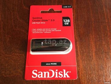 Kompüter və noutbuk aksesuarları: Flaş kart "Sandisk" 128GB Usb3 tezedir islenmeyib bagli qutudadir