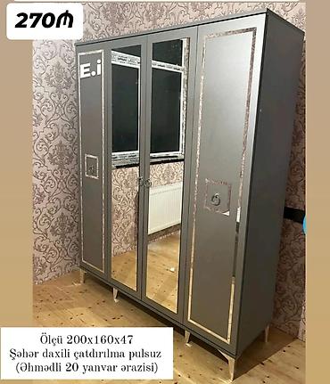 perde ikinci el: 4 qapılı dolab yep yeni 270 AZN rəng seçimi var çatdırılma var — 1