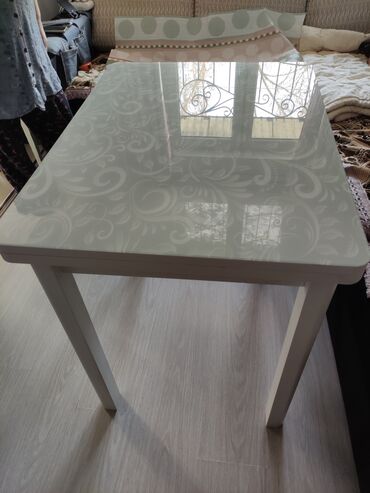 раскладной столы: Кухонный Стол, цвет - Белый, Б/у