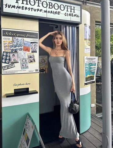 вечерние платья серого цвета: Кече көйнөгү, Коктейл, Кыска модель, Жеңдери жок, S