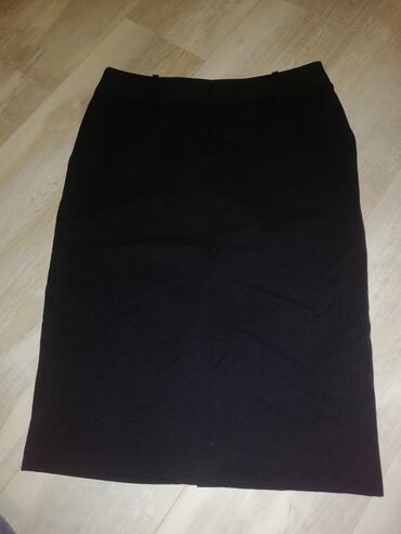 suknja sa kaisem: M (EU 38), Midi, bоја - Crna