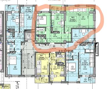 2 bedroom: 2‑комнатная квартира 62,98 м² в новом доме бизнес-класса. Планировка — 4