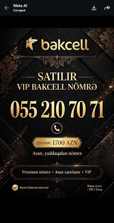 xiaomi redmi 9 t: VIP Bakcell nömrə – 055 210 70 71 Xüsusiyyətlər: - Premium, yadda — 1