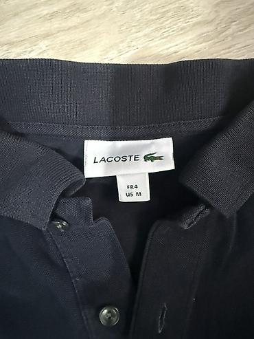 натуральная замша: Мужская рубашка, M, Lacoste, Б/у, цвет - Синий, Самовывоз — 2