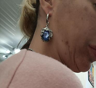 Minđuše: Ručno rađene mindjuse od gline sa unikatnim apstraktnim dezenom i — 10