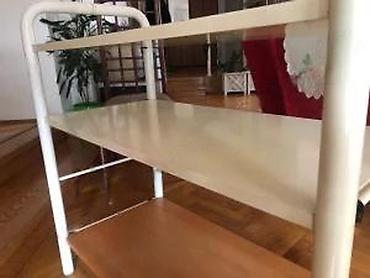 Police: Metalna polica sa tri nivoa - Konstrukcija: cevasti metalni ram bele — 11