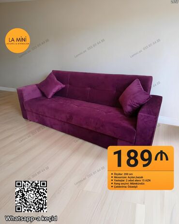 Digər mebel: Di̇van-kravat, Açılan, Bazalı, Parça, Ödənişli çatdırılma