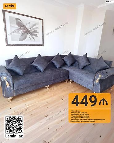 Divanlar: Künc divan – La Mini - Ölçü: 280 × 200 sm - Mexanizm: açılan, bazalı — 1