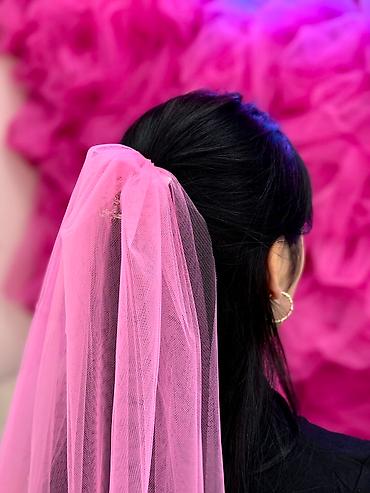 Свадебные аксессуары: Фата для невесты/девичника - Варианты цвета: насыщенно‑розовый и — 9