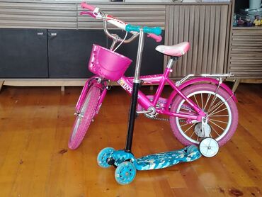 Honda: Uşaqlar üçün velosiped və skuter dəsti - Velosiped: parlaq çəhrayı