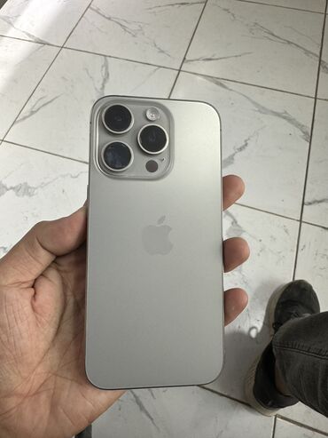скупка старых нерабочих телевизоров: IPhone 15 Pro, Колдонулган, 256 ГБ, Natural Titanium, Коргоочу айнек, Каптама, 87 %