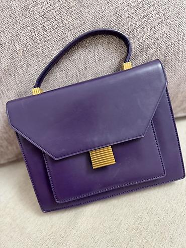 Аксессуары: Charles & Keith çanta - Rəng: tünd bənövşəyi (mor) - Material — 2