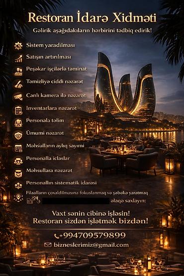 otel isi: Restoran Idarə Xədməti: Gəlirik aşağdakıların hərbirini tədbiq edirik! — 1