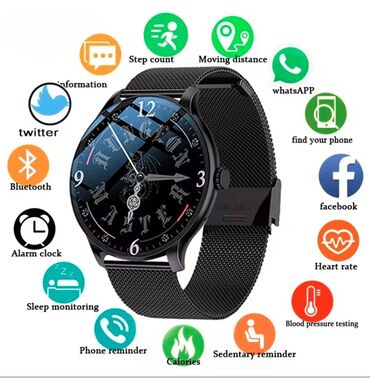 Ručni satovi: Nov pametni sat sa dva kaiša silikonskim i metalnim. Širina kaiša je — 13