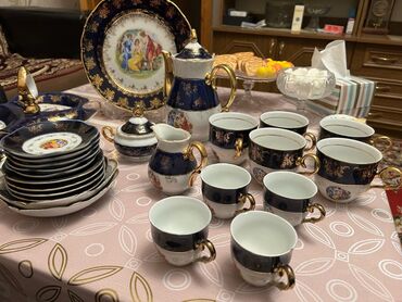 Çay dəstləri və servizlər: Çay dəsti, rəng - Göy, Farfor, 6 nəfərlik, Almaniya — 11